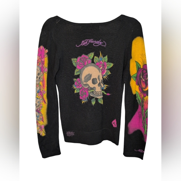 Y2K Ed Hardy by CHRISTIAN AUDIGIER  sweater - Picture 1 of 6